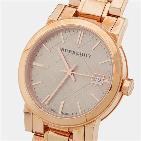 burberry the city series ladies swiss quartz watch bu9135|Burberry The City Rose Dial Rose Gold.